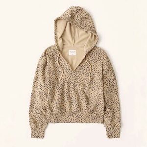 Leopard Print Crop Hoodie